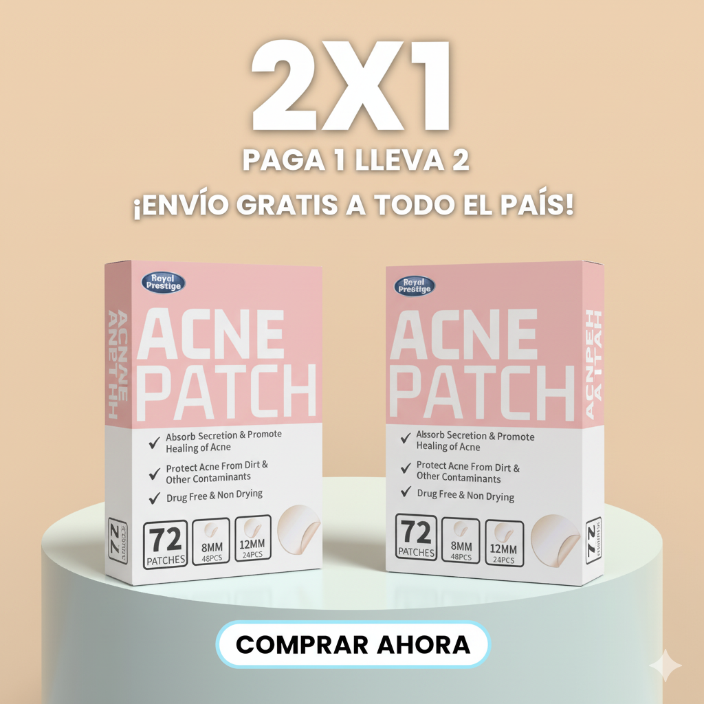 2x1 PARCHES INVISIBLES PARA EL ACNÉ IMPERMEABLES - 72 UNIDADES