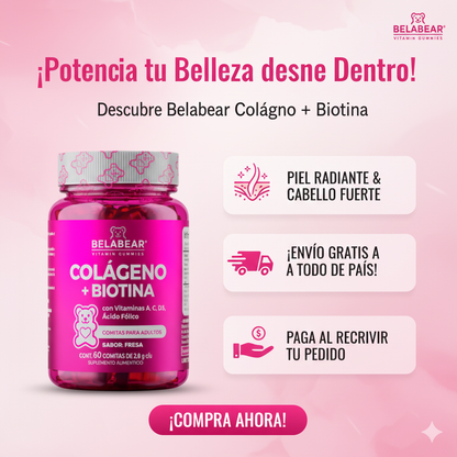 ✨ Colágeno 3 en 1 - Gomitas Premium para Cabello, Piel y Uñas (60 unidades)